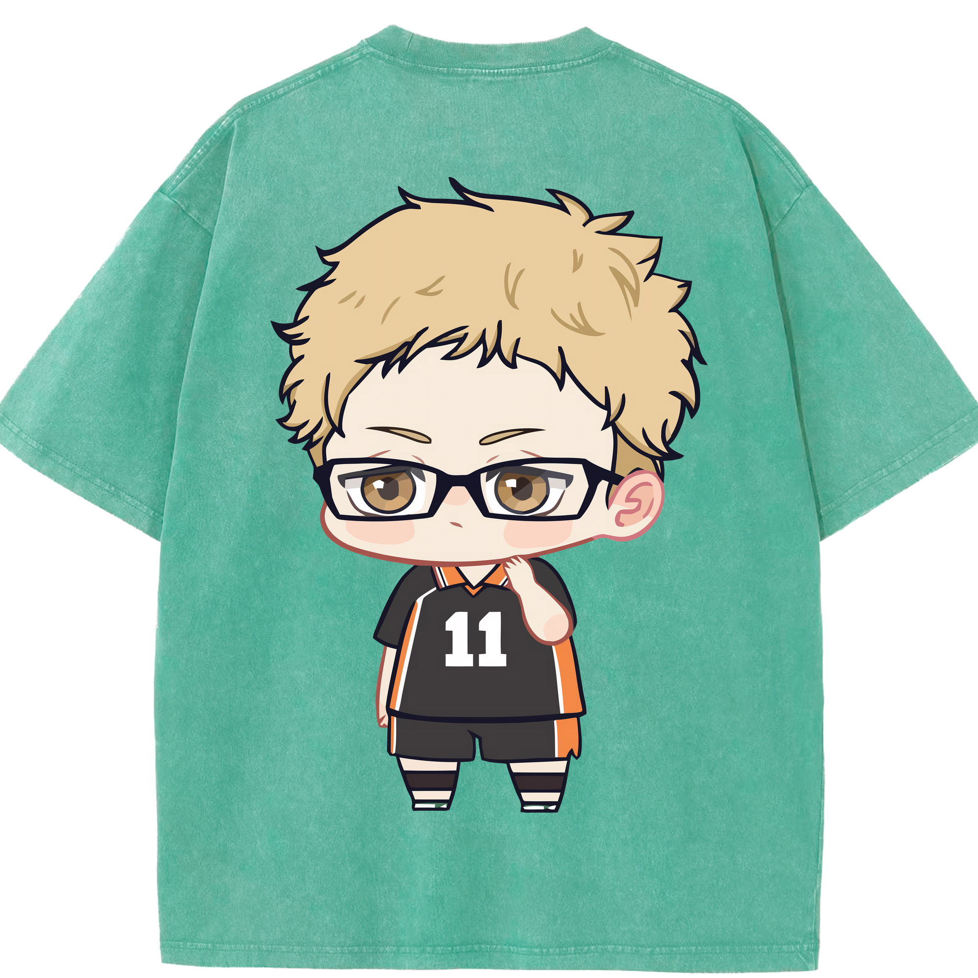 （画像用） ハイキュー!! Haikyu!! 綿100% ヴィンテージ風 半袖Tシャツ（背面プリント）